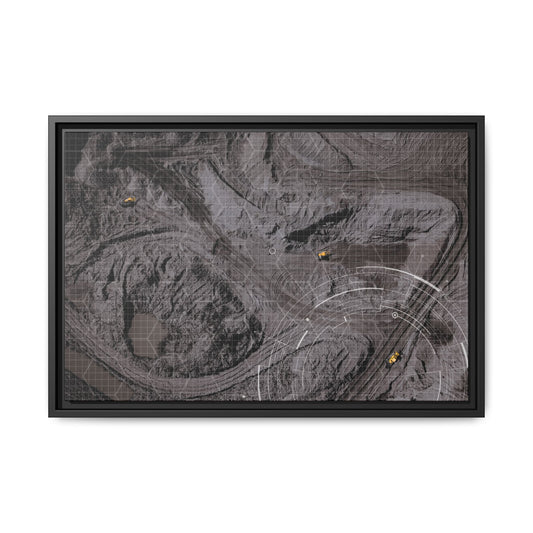 Drone Mining Construction Site - Photo Art Framed on Stretched Canvas