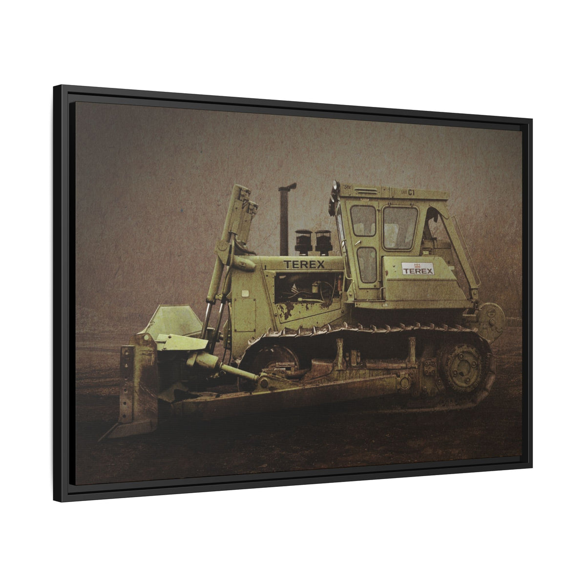 Classic Terex Dozer | Framed Wall Art on Stretched Canvas