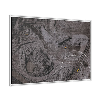 Drone Mining Construction Site - Photo Art Framed on Stretched Canvas
