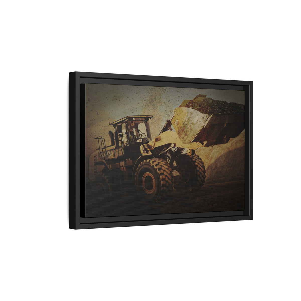 960K Dramatic Loader Action | Framed Wall Art on Stretched Canvas