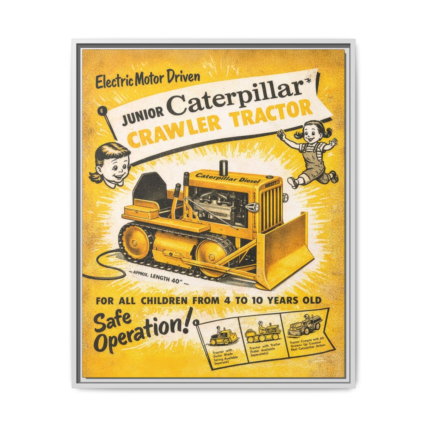 Junior Crawler Vintage Advertisement Art | Framed Wall Art on Canvas