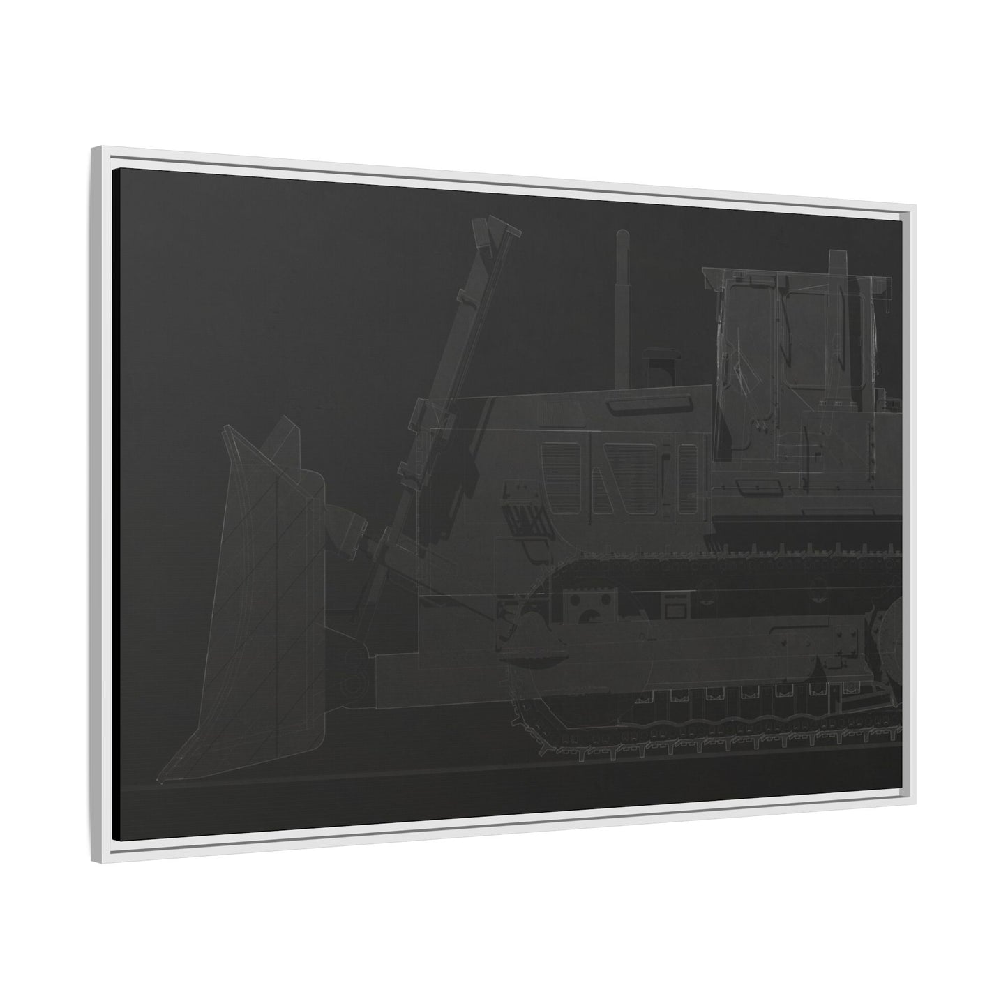 D2 Dozer Side View Technical Drawing | Framed Photo Wall Art on Canvas