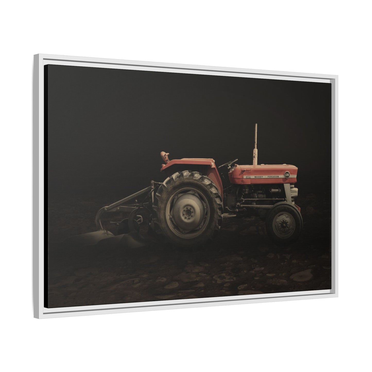 Vintage Massey 135 with Plow Photo Wall Art on Canvas