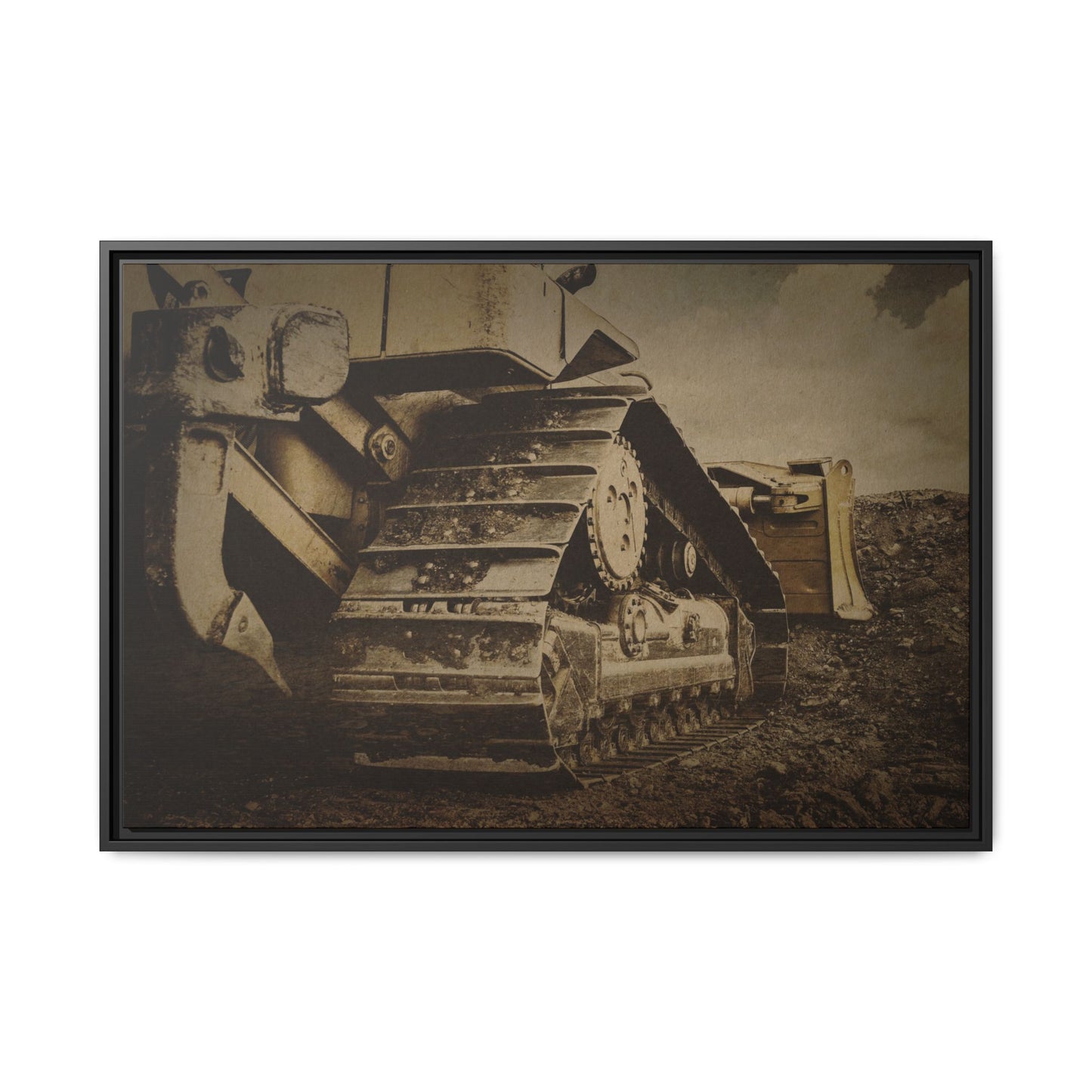 Rocky Dozer Horizon | Framed Wall Art on Stretched Canvas