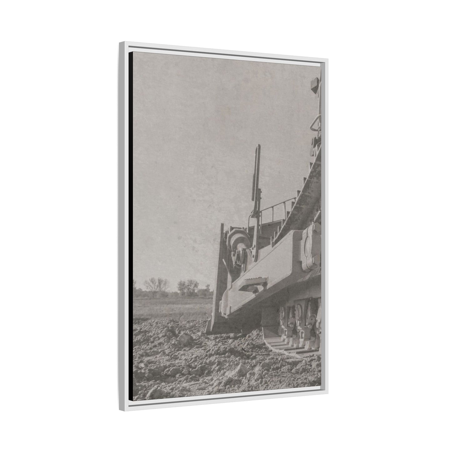Epic D8 Dozer Triptych | Light Gray | Left Panel | Jondo | Matte Canvas Print (Framed)