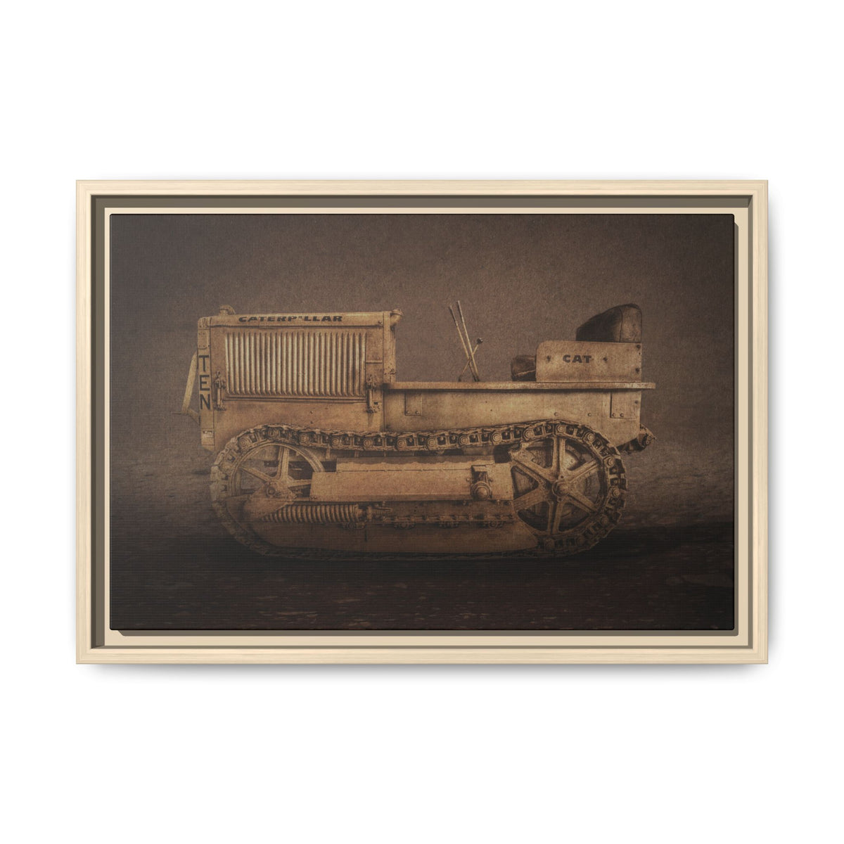 Vintage CAT 10 'TEN' Crawler | Framed Wall Art on Stretched Canvas