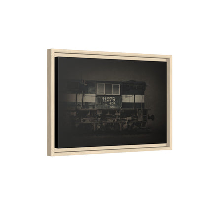 Vintage Diesel Locomotive Engine Matte Canvas Framed