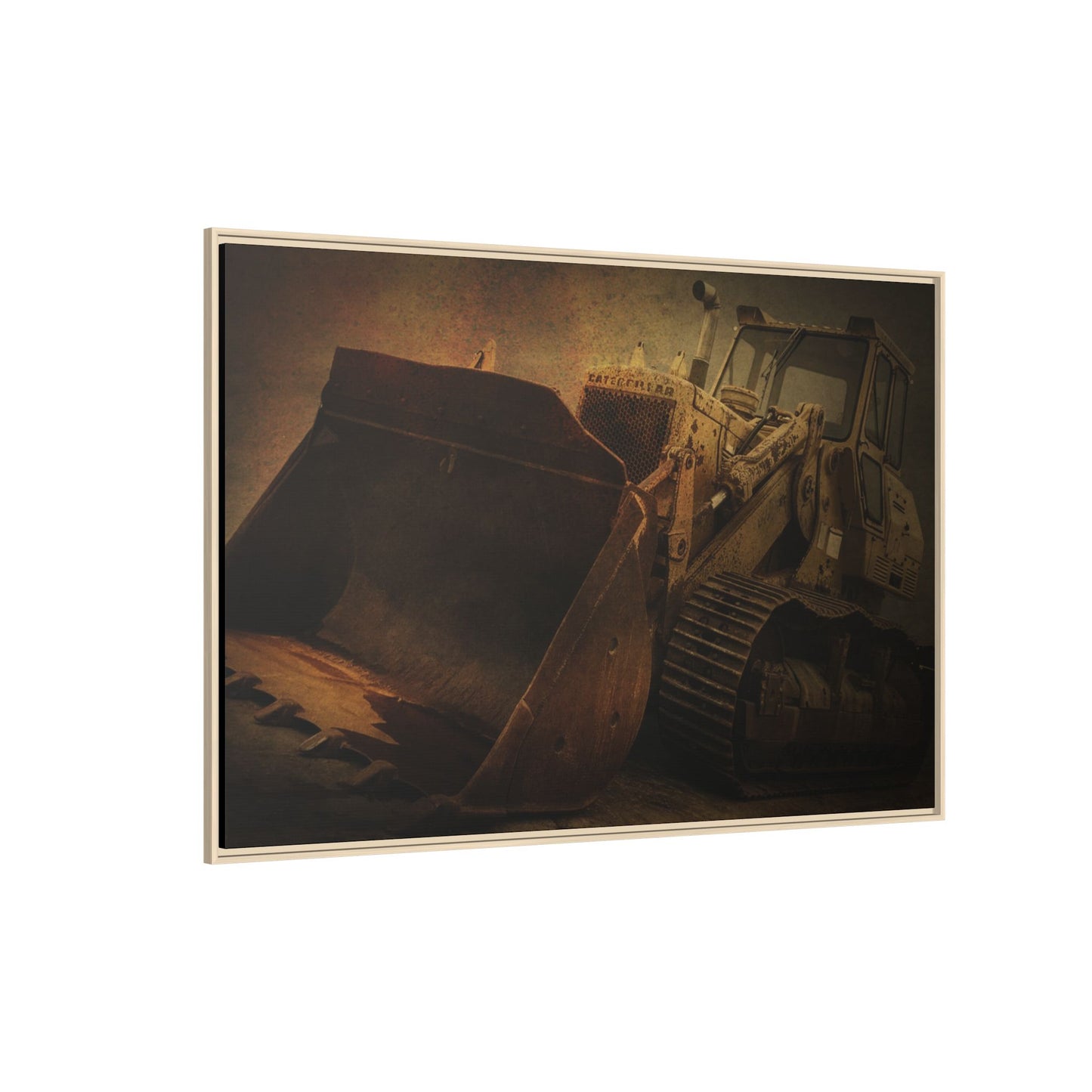 Classic 977K Dozer Action | Gold |  Framed Wall art on Stretched Canvas