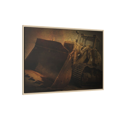Classic 977K Dozer Action | Gold |  Framed Wall art on Stretched Canvas