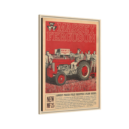 Massey 25 Demonstration Day Vintage Dealer Sign, Framed Wall Art on Canvas