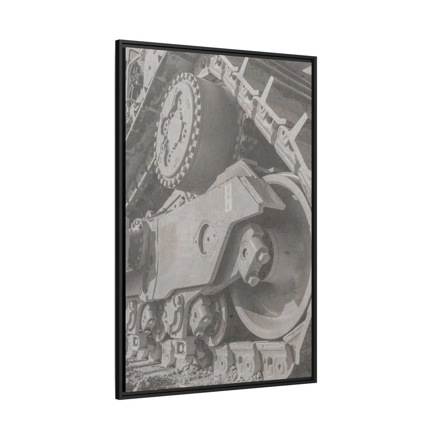 Epic D8 Dozer Triptych | Light Gray | Center Panel | Jondo | Matte Canvas Print (Framed)