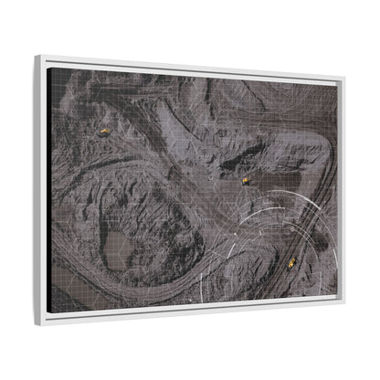 Drone Mining Construction Site - Photo Art Framed on Stretched Canvas