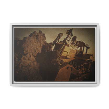 Big Dirt D8 Dozer Action| Gold | Framed | Wall Art on Stretched Canvas