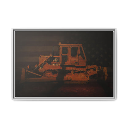 Patriotic D8H Classic Dozer | Framed Wall Art on Stretched Canvas