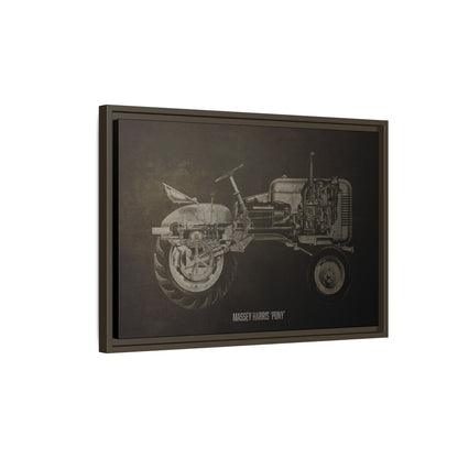 Vintage Massey Harris Pony Cutaway Drawing | Framed Wall Art on Stretched Canvas | Industrial Artwork