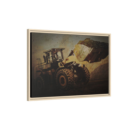 960K Dramatic Loader Action | Framed Wall Art on Stretched Canvas