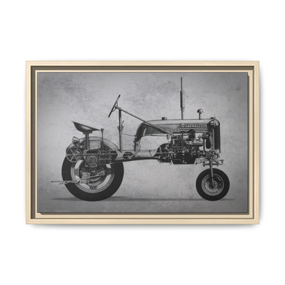 Vintage Farmall Pony Cutaway Drawing | Framed Wall Art on Canvas