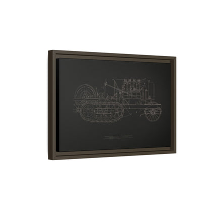 Vintage HOLT Tractor Patent Drawing Industrial Artwork | Framed Wall Art on Stretched Canvas