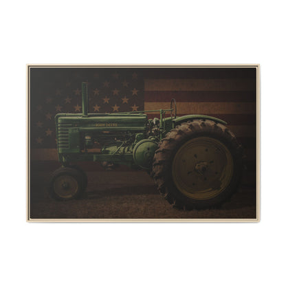 Patriotic John Deere Model G Tractor | Framed Wall Art on Stretched Canvas
