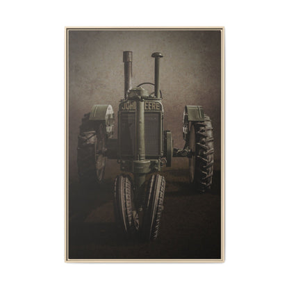 Vintage John Deere Model A Tractor Front View | Framed Wall Art on Stretched Canvas