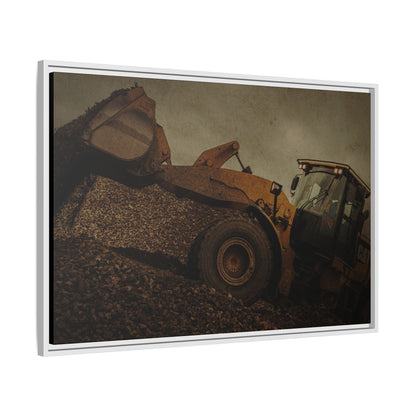 960 Wheel Loader Action| Framed Wall Art on Stretched Canvas