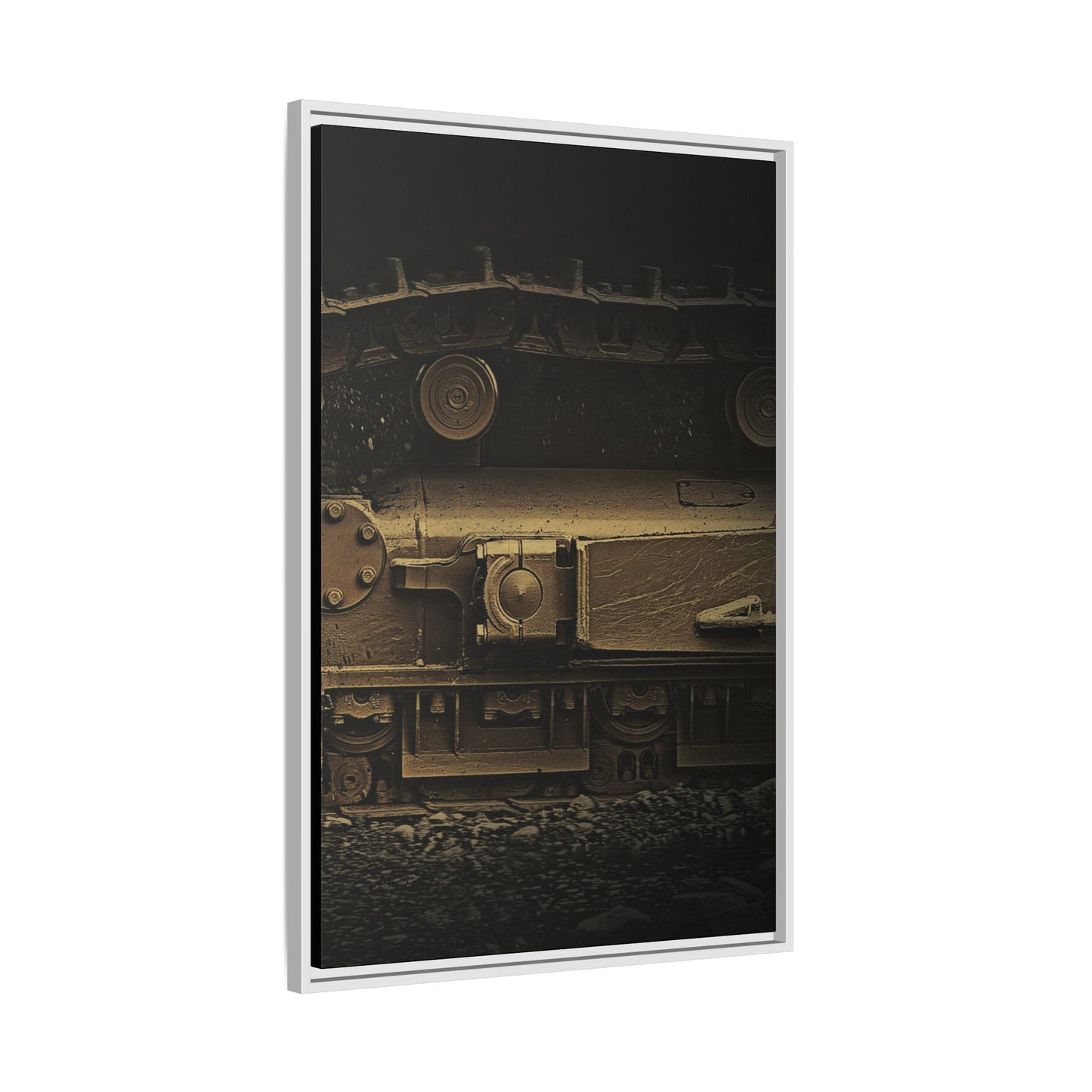 Epic Dozer Track Triptych Left | Matte Canvas Print (Framed)