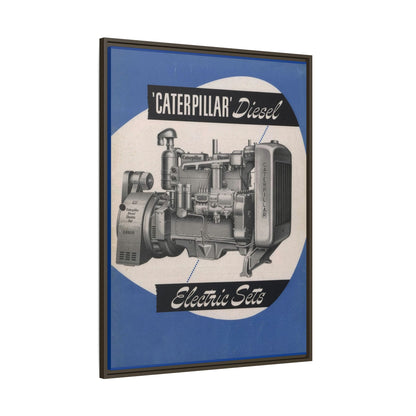 Diesel Electric Generator Vintage Dealership Sign on Framed  Matte Canvas