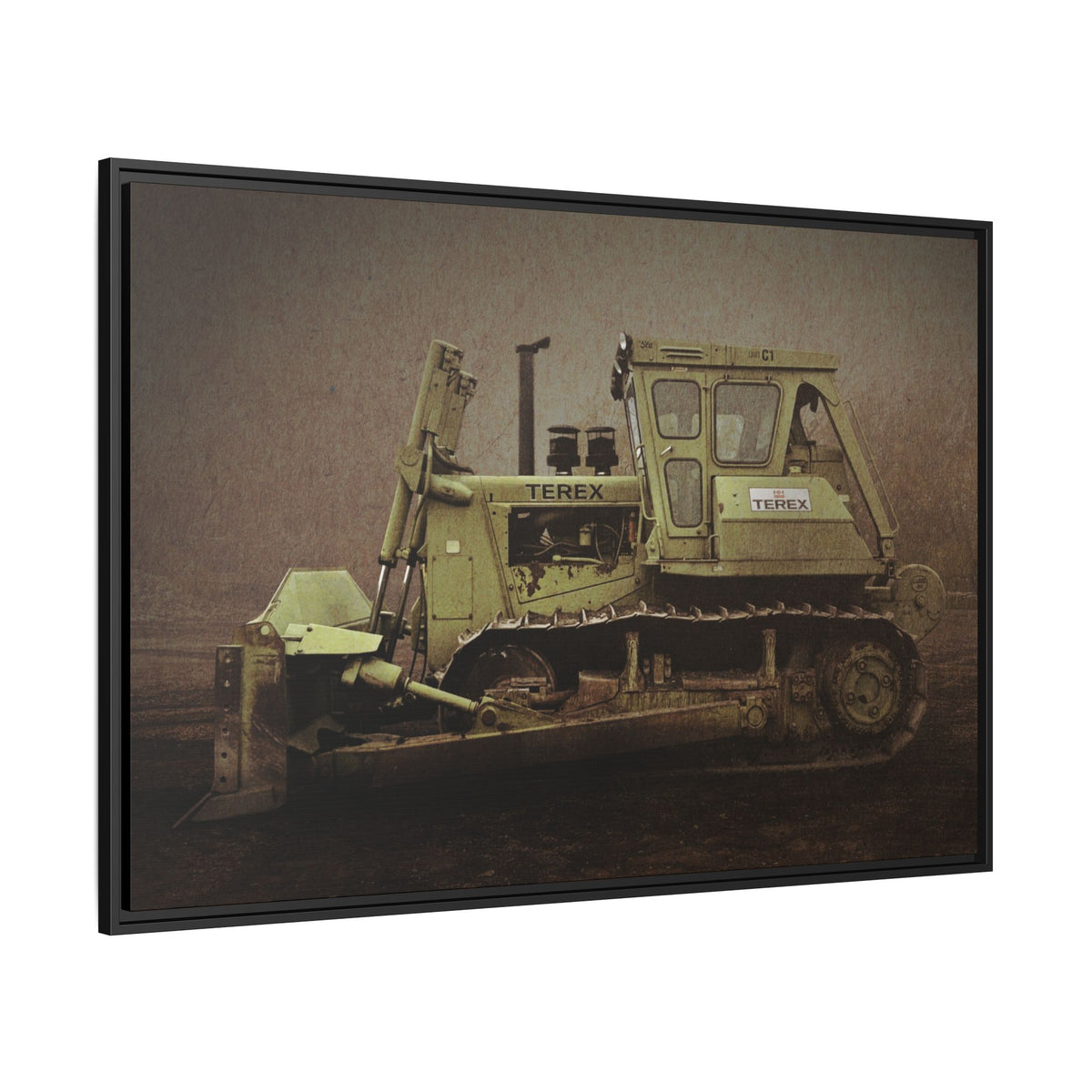 Classic Terex Dozer | Framed Wall Art on Stretched Canvas