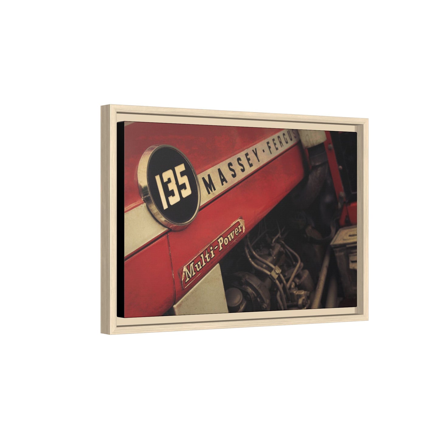 Vintage Massey 135 Close Up | Framed Wall Art on Stretched Canvas
