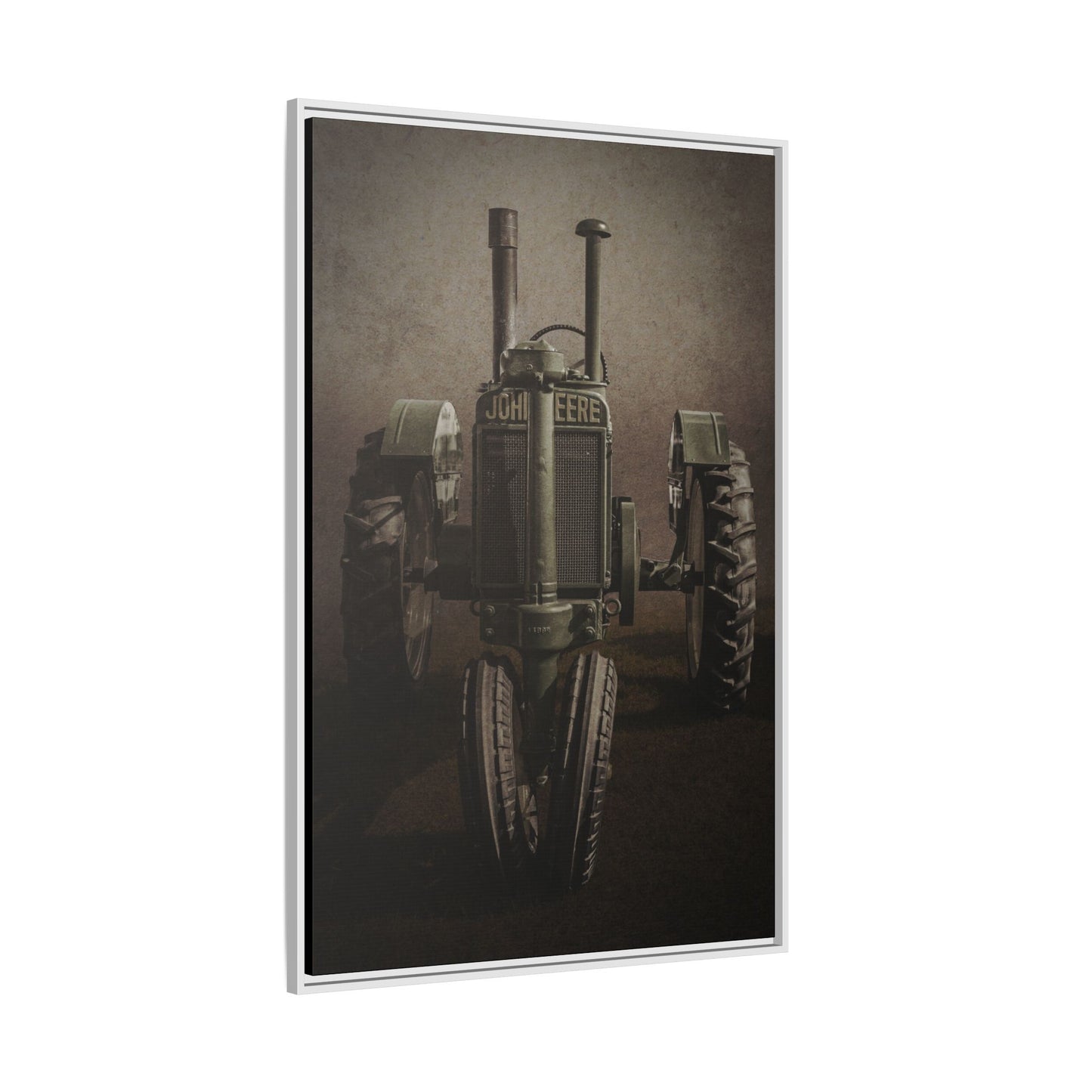 Vintage John Deere Model A Tractor Front View | Framed Wall Art on Stretched Canvas
