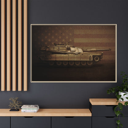 Patriotic Abrams M1 Tank | Framed Wall Art on Stretched Canvas