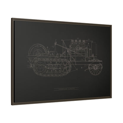 Vintage HOLT Tractor Patent Drawing Industrial Artwork | Framed Wall Art on Stretched Canvas