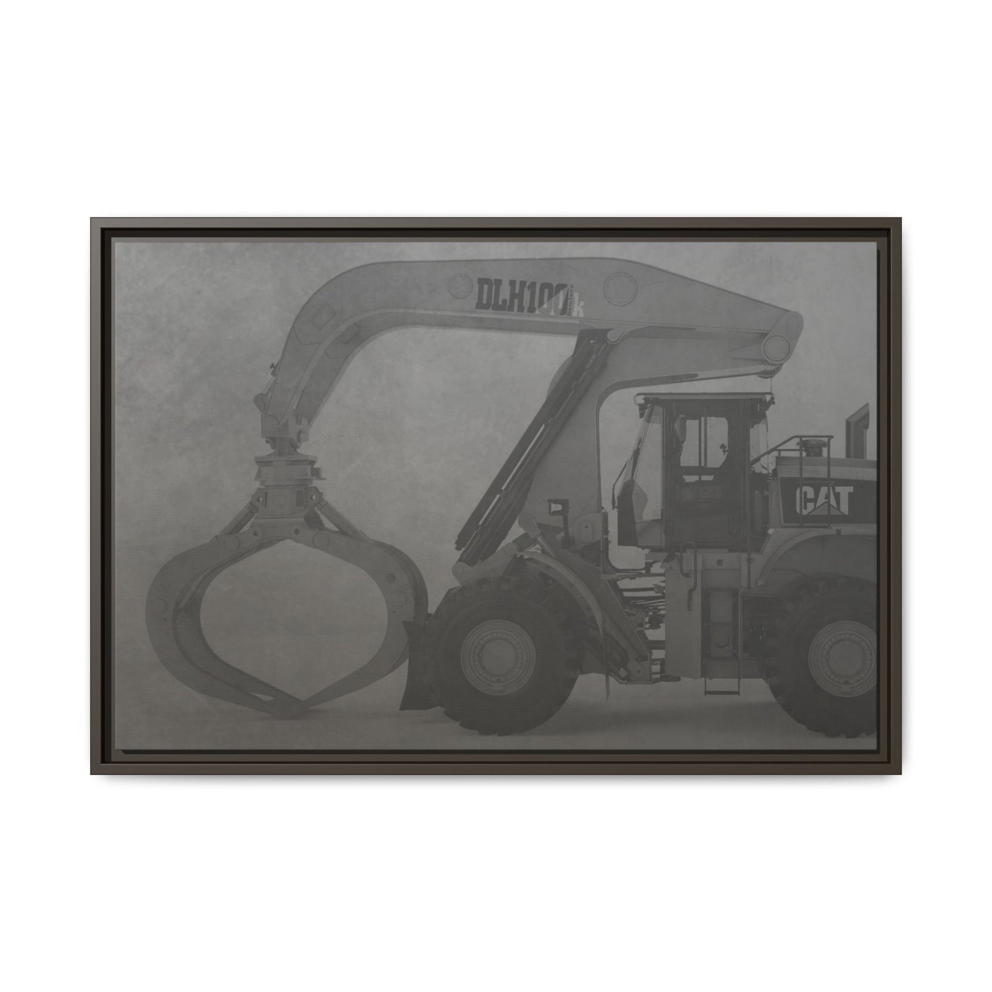 Wheel Loader with Grapple Side View | Framed Photo Wall Art on Canvas