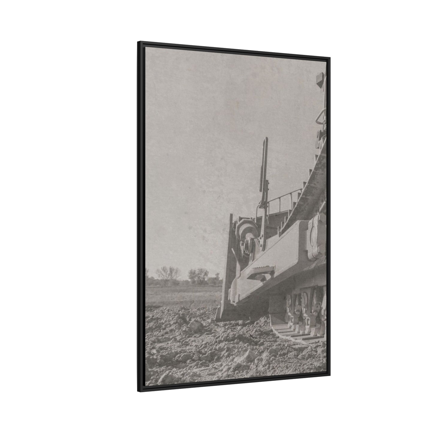 Epic D8 Dozer Triptych | Light Gray | Left Panel | Jondo | Matte Canvas Print (Framed)