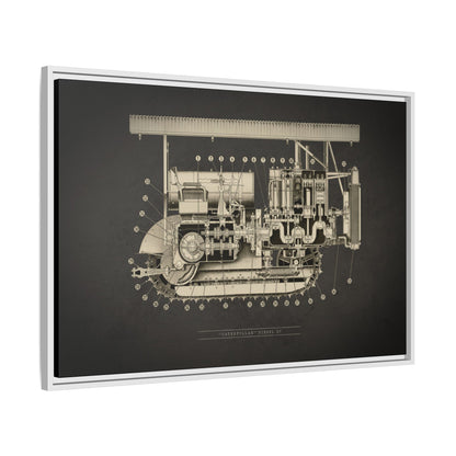 Vintage D7 Crawler Cutaway | Framed Wall Art on Matte Canvas