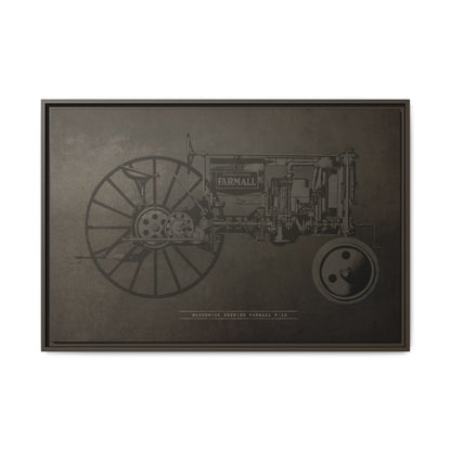 Vintage Farmall F-12 Mechanical Drawing | Framed Wall Art on Canvas