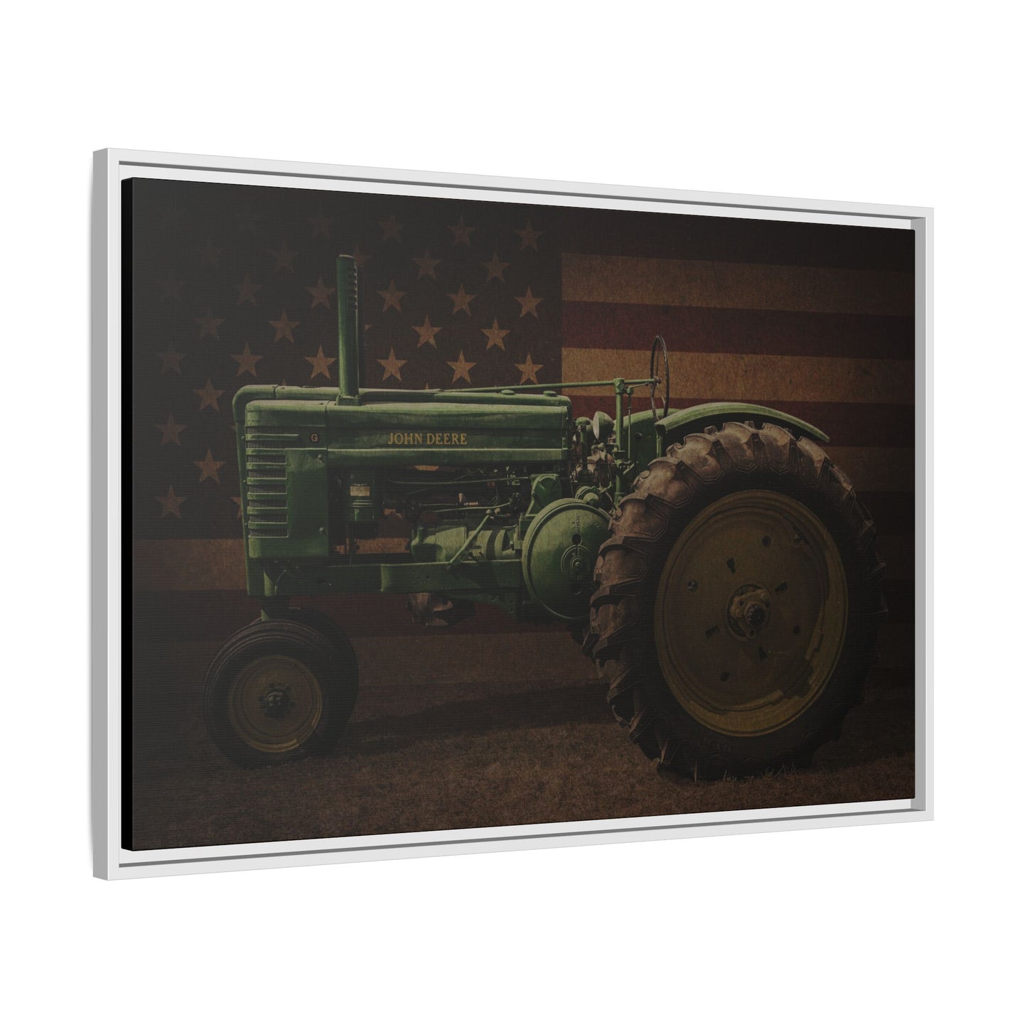 Patriotic John Deere Model G Tractor | Framed Wall Art on Stretched Canvas