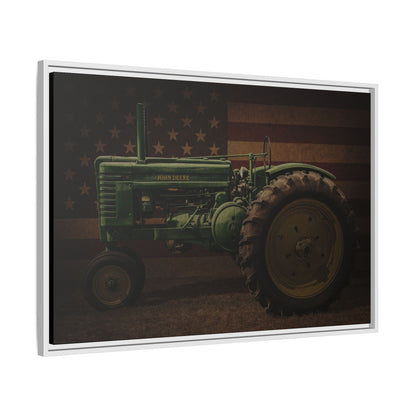 Patriotic John Deere Model G Tractor | Framed Wall Art on Stretched Canvas