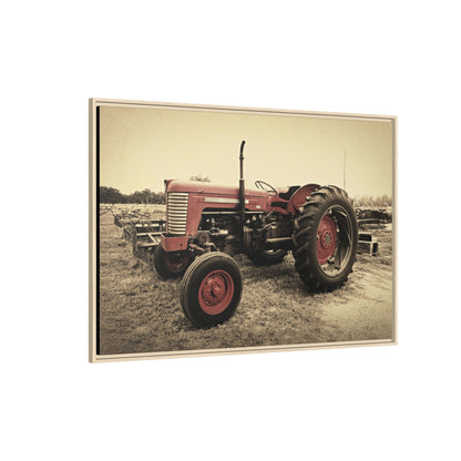 Vintage Massey MF 35 Workhorse in Field - Framed Wall Art Canvas