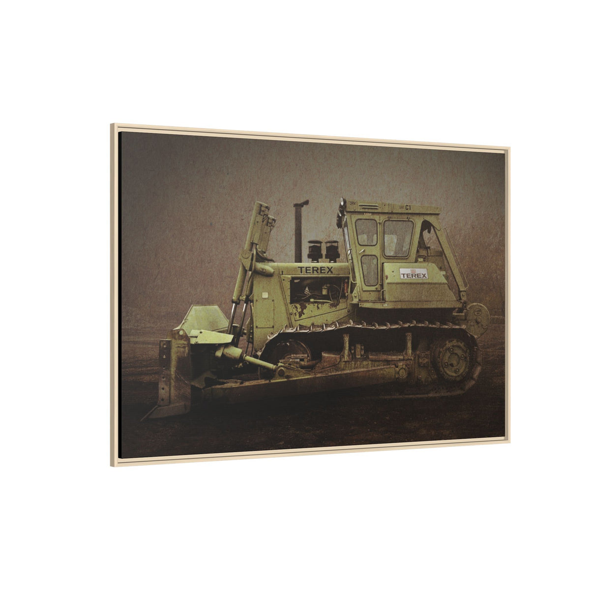 Classic Terex Dozer | Framed Wall Art on Stretched Canvas