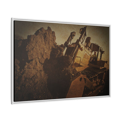 Big Dirt D8 Dozer Action| Gold | Framed | Wall Art on Stretched Canvas