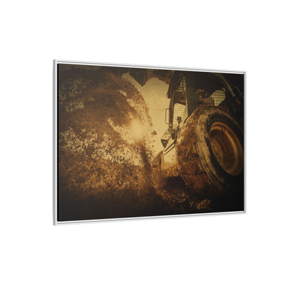 Boring Skid Steer Action | Framed Photo Wall Art on Canvas