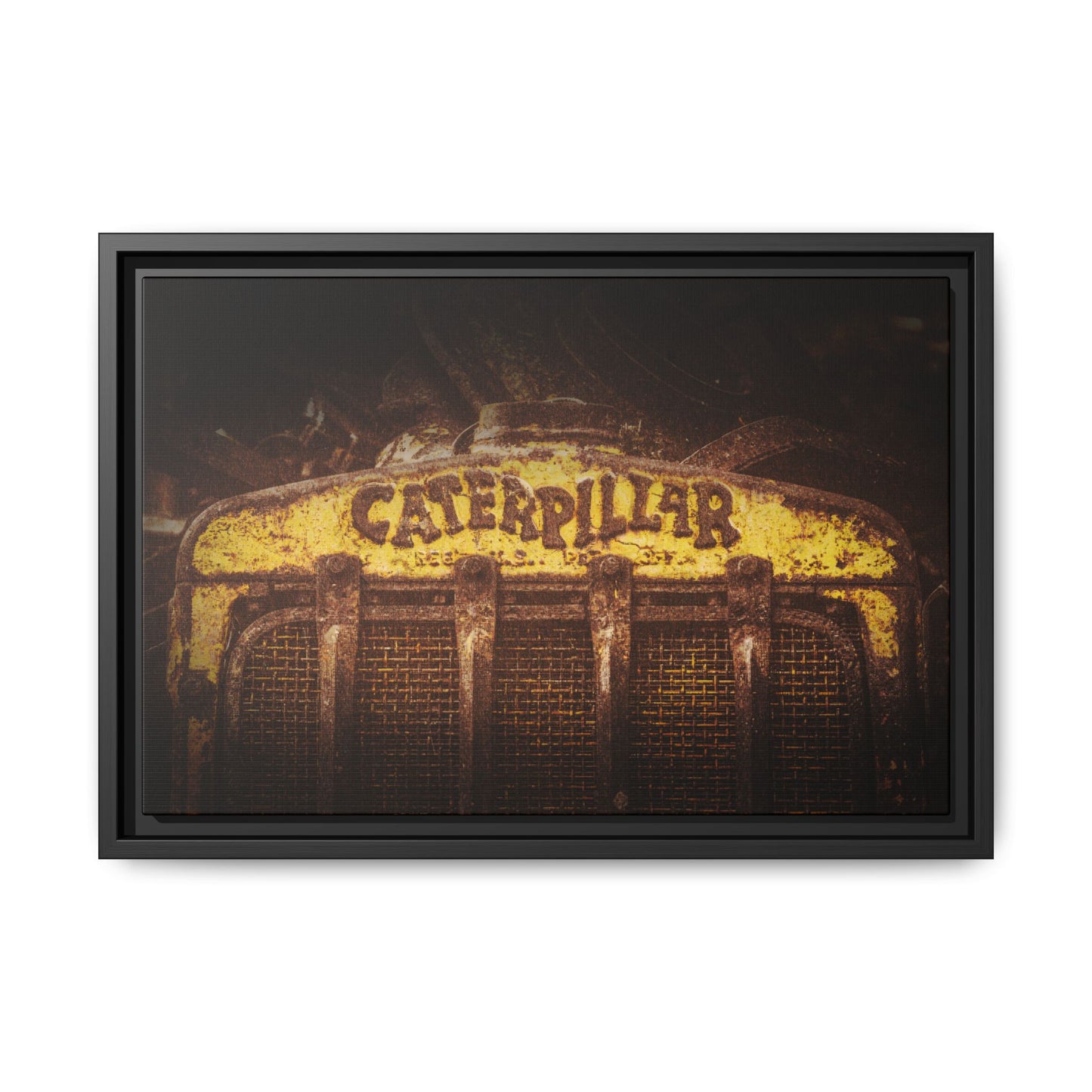 Weathered & Worn Vintage Crawler Grill | Framed Wall Art on Stretched Canvas