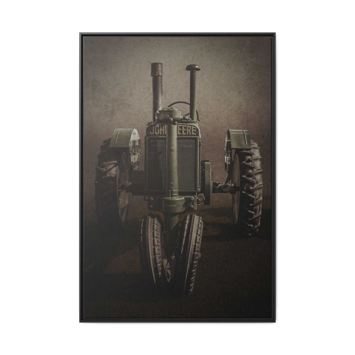 Vintage John Deere Model A Tractor Front View | Framed Wall Art on Stretched Canvas