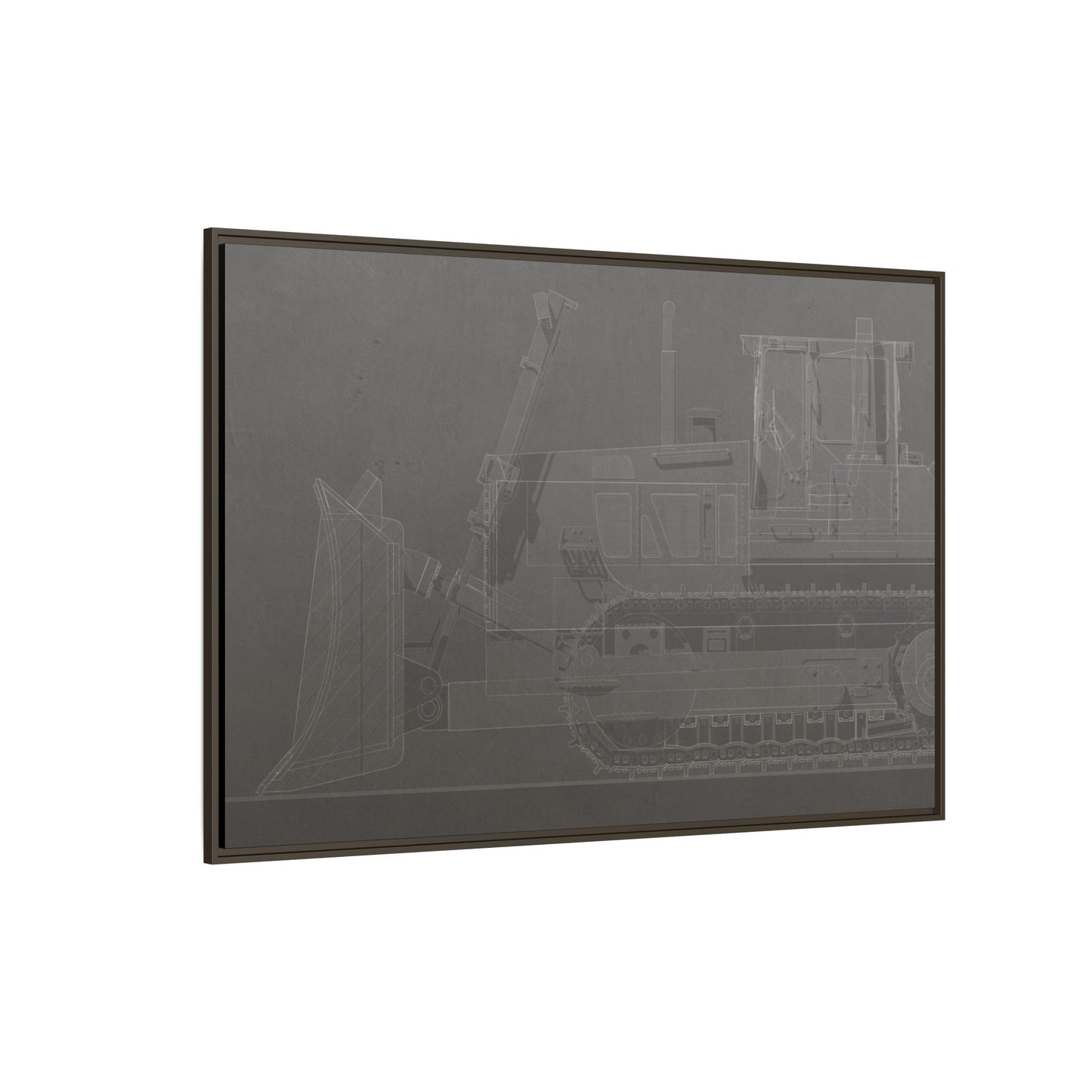 D2 Dozer Side View Technical Drawing | Framed Photo Wall Art on Canvas