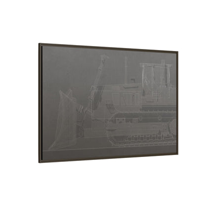 D2 Dozer Side View Technical Drawing | Framed Photo Wall Art on Canvas