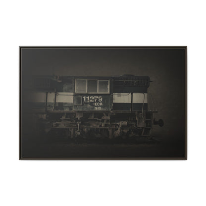 Vintage Diesel Locomotive Engine Matte Canvas Framed
