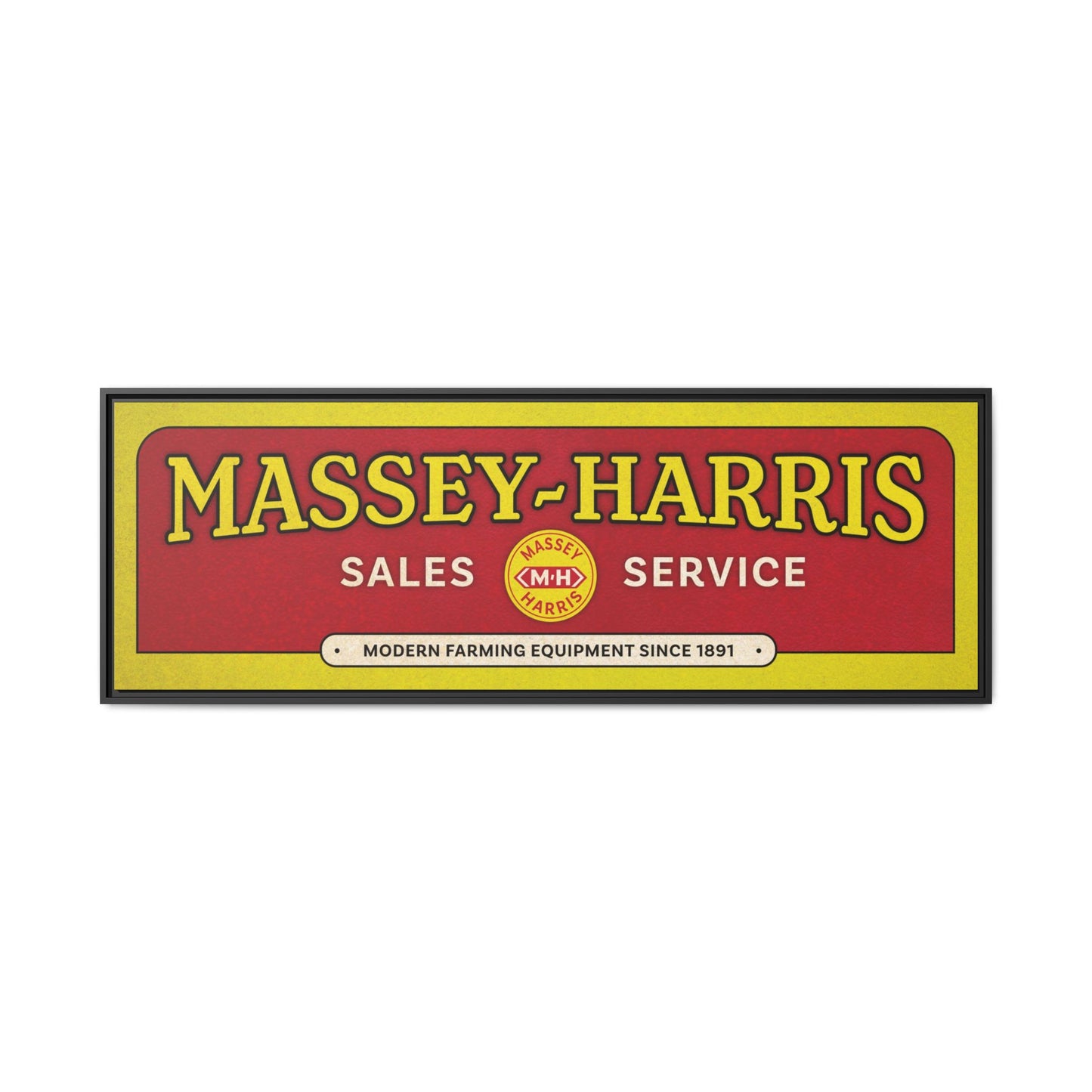 Vintage Massey Harris Dealership Sign | Framed Wall Art on Stretched Canvas