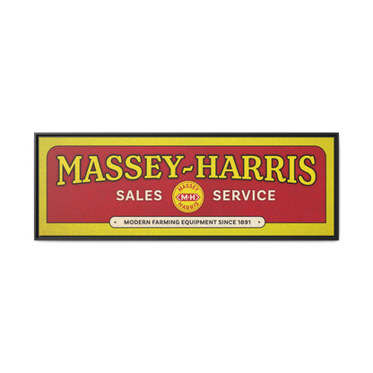 Vintage Massey Harris Dealership Sign | Framed Wall Art on Stretched Canvas