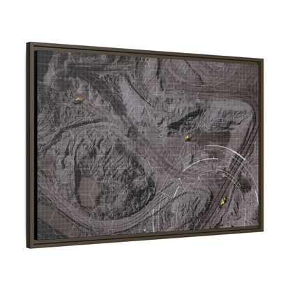 Drone Mining Construction Site - Photo Art Framed on Stretched Canvas